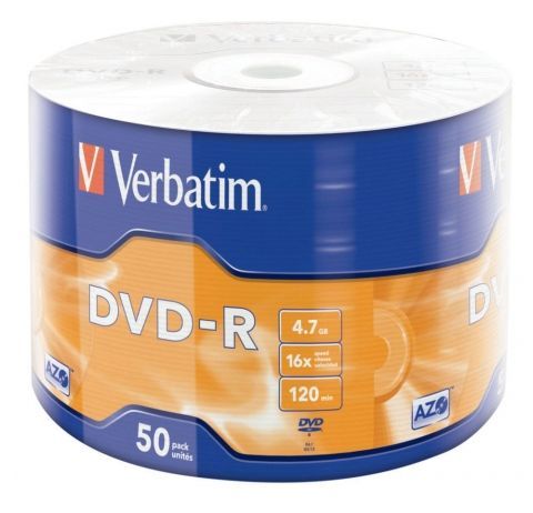  DVD-R Verbatim  4,7 Gb 16x Azo, Shrink, 50 (43788)