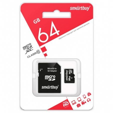   Micro SDXC 64Gb Smartbuy Class 10   SD (SB64GBSDCL10-01LE)