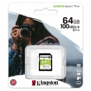   SDXC 64Gb Kingston Canvas Select Plus Class 10 U1 V10 100 / (SDS2/64GB)