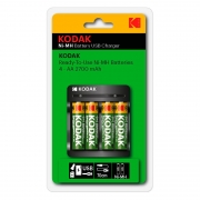   Kodak Overnight harger, AA/AAA + 4xAA 2700 ,   USB (K4AA/AAA)