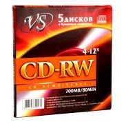  CD-RW VS 700Mb 4x-12x,   , 5 (VSCDRWK501)