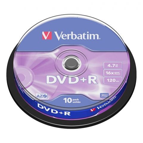  DVD+R Verbatim 4,7 Gb 16x, Cake Box, 10 (43498)