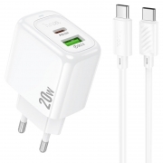   Hoco CS54A, QC3.0/PD 20W USB A+C +  Type C, 