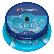 Диск CD-R Verbatim 700Mb Extra Protection 52x, Cake Box, 25шт (43432)