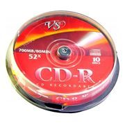 Диск CD-R VS 700Mb 52x, Cake Box, 10шт (VSCDRCB1001)