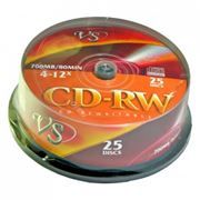 Диск CD-RW VS 700Mb 8x-12x, Cake Box, 25шт (VSCDRWCB2501)