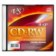 Диск CD-RW VS 700Mb 4x-12x, Slim Case (VSCDRWSL501)