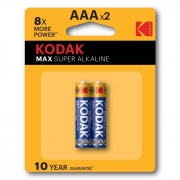 Батарейка AAA Kodak MAX LR03-2BL, Alkaline, 2шт (K3A-2)