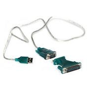 Адаптер USB Am - DB9M/25M RS232, 1.8 м, KS-is Nikko KS-040
