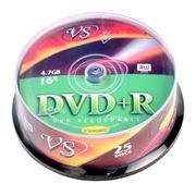  DVD+R VS 4,7 Gb 16x Printable, Cake Box, 25  (VSDVDPRIPCB2501)