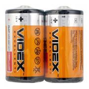 Батарейка C VIDEX R14, солевая, 2шт, термопленка