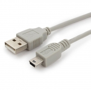 Кабель USB 2.0 Am=>mini B - 0.9 м, серый, Gembird (CC-USB2-AM5P-3)