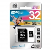   Micro SDHC 32Gb Silicon Power Elite U1 +  SD (SP032GBSTHBU1V10SP)