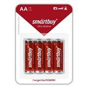 Батарейка AA Smartbuy LR6/4B Ultra Alkaline, 4шт, блистер (SBBA-2A04B)
