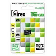 Карта памяти Micro SDHC 16Gb Mirex Class 10 без адаптера (13612-MC10SD16)