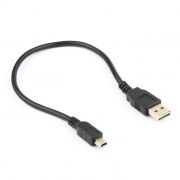 Кабель USB 2.0 Am=>mini B - 0.3 м, мультиразъем, черный, Cablexpert (CC-5PUSB2D-0.3M)