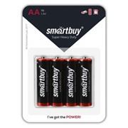 Батарейка AA Smartbuy R6/4B, солевая, 4 шт, блистер (SBBZ-2A04B)