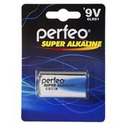Батарейка 9V Perfeo 6LR61 Super Alkaline, щелочная, блистер