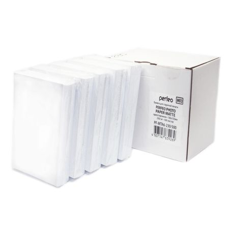 Бумага A6 Perfeo матовая 230 г/м, 10x15 см, 500 листов (PF-MTA6-230/500) (M03)