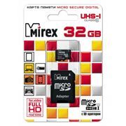 Карта памяти Micro SDHC 32Gb Mirex Class 10 UHS-I U1 + адаптер SD (13613-ADSUHS32)