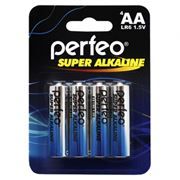 Батарейка AA Perfeo LR6/4BL Super Alkaline, 4шт, блистер