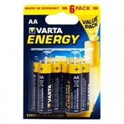 Батарейка AA Varta LR6/6BL Energy, щелочная, 6 шт, в блистере (4106-229)