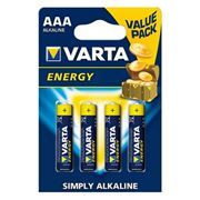 Батарейка AAA Varta LR03/4BL Energy, щелочная, 4 шт, в блистере (4103-213)
