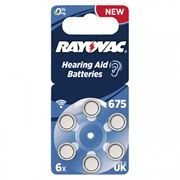 Батарейка Rayovac Extra 675 для слуховых аппаратов, 6 шт, блистер