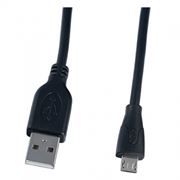 Кабель USB 2.0 Am=>micro B - 0.5 м, черный, Perfeo (U4004)