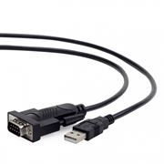 Адаптер USB Am - DB9M/RS232, 1.5 м, черный, Gembird (UAS-DB9M-02)