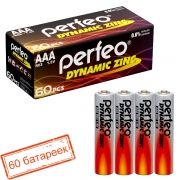 Батарейка AAA Perfeo R03/4SH Dynamic Zinc, 60 шт, коробка