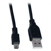Кабель USB 2.0 Am=>mini B - 1.8 м, черный, VS (U318)