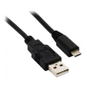 Кабель USB 2.0 Am=>micro B - 1.8 м, черный, VS (U018)