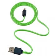 Кабель USB 2.0 Am=>Apple 8 pin Lightning, плоский, 1 м, зеленый, Perfeo (I4402)