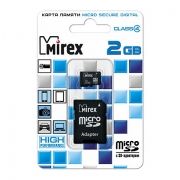 Карта памяти MicroSD 2 Gb Mirex + адаптер SD (13613-ADTMSD02)