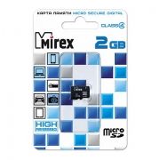 Карта памяти MicroSD 2 Gb Mirex без адаптера SD (13612-MCROSD02)