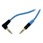Кабель аудио 3.5 stereo plug -> 3.5 stereo plug, 1 м, угловой штекер, синий