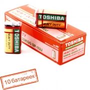 Батарейка 9V TOSHIBA 6F22, солевая, 10шт, коробка