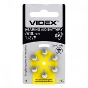Батарейка VIDEX ZA10 для слуховых аппаратов, 6 шт, блистер