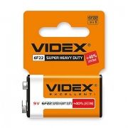 Батарейка 9V Videx 6F22, солевая, SHRINK CARD (VID-6F22-1SC)