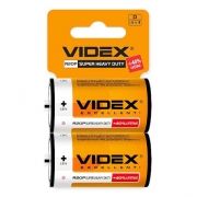 Батарейка C VIDEX R14, солевая, 2шт, SHRINK CARD