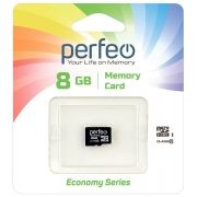 Карта памяти Micro SDHC 8Gb Perfeo Economy series Class 10 без адаптера (PF8GMCSH10ES)