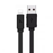 Кабель USB 2.0 Am=>Apple 8 pin Lightning, 1 м, плоский, черный, Hoco X5 Bamboo