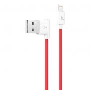 Кабель USB 2.0 Am=>Apple 8 pin Lightning, 1.2 м, угловой, красный, Hoco UPL11
