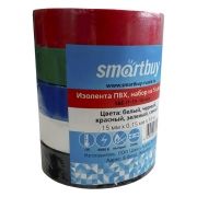 Изоляционная лента Smartbuy 0,13 x 15 мм x 10м, 5 цветов (SBE-IT-15-10-mix)
