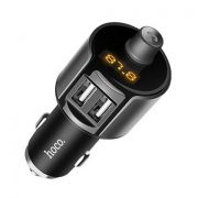 Автомобильный FM-трансмиттер Hoco E19 Smart Metal Gray, дисплей, 2xUSB 2.4A