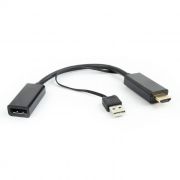 Адаптер HDMI/M - DisplayPort/F, 0.15 м, питание от USB, черный, Cablexpert (DSC-HDMI-DP)