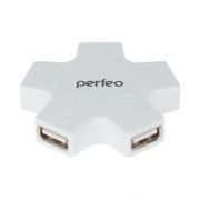 HUB 4-port Perfeo PF-HYD-6098H, USB2.0, белый (PF_5049)