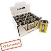 Батарейка 9V VARTA 6F22/1SH Superlife, солевая, 12 шт, коробка (2022)