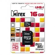 Карта памяти Micro SDHC 16Gb Mirex Class 10 UHS-I + адаптер SD (13613-ADSUHS16)